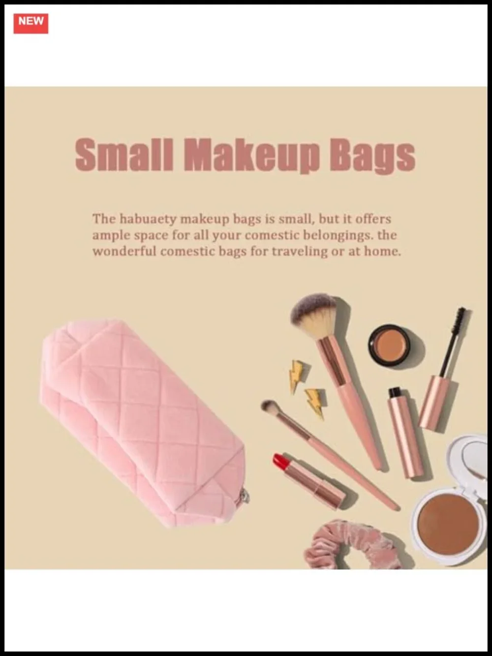 Y2K Checkered Plush Small Cosmetic Bag Pouch for Purse Women Girls